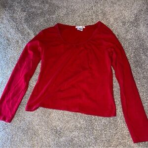Old Navy Vibrant Red Long Sleeve Tee
